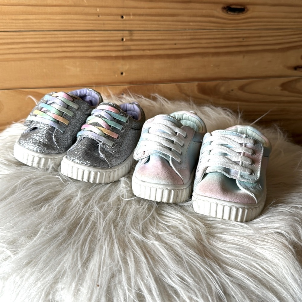 Wonder Nation Baby Girl Alternative Closure Sneakers, Size 5 2 pair